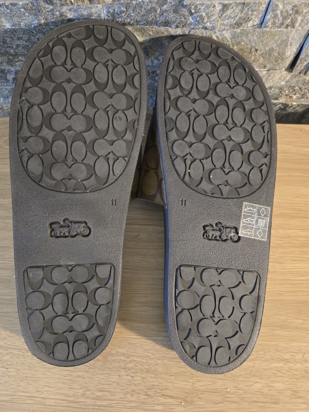 Coach Signature Monogram Slide Sandals in Brown - Picture 3 of 3